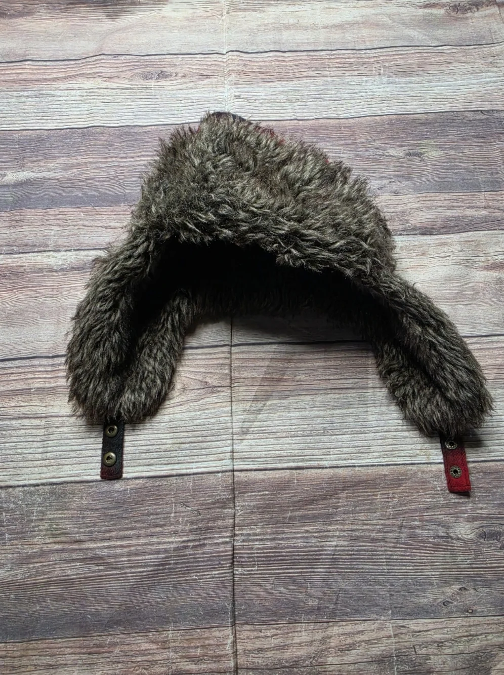 5/$15 Red Plaid Faux Fur Aviator Hat